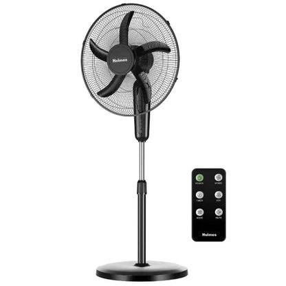 (New) Holmes 18" Digital Oscillating 3 Speed Stand Fan with Remote Control Black