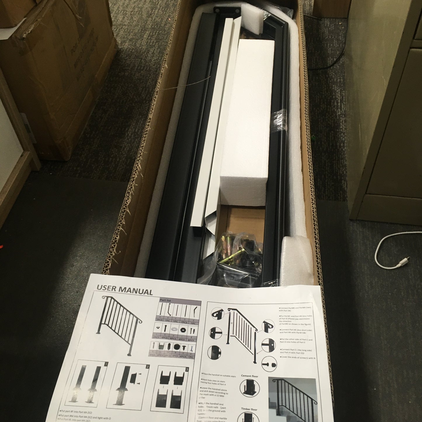 4' Black and Silver Railing Kit