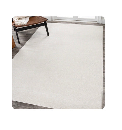 Super Soft Haze 9 Ft X 12 Ft. Loomed Polypropylene Cream Rectangular Indoor Solid Mid Century Modern (New)