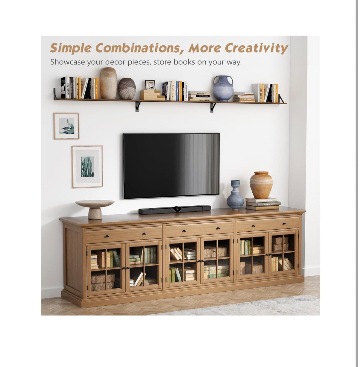 Forbena 48 Inch Floating Shelves for Wall Long Set of 3. Large Wooden Wall Bookshelf for Bedroom Books, Rustic Wood Hanging Bookshelves for Living Room Laundry Closet Kitchen Storage (Dark Brown) (New in Box)