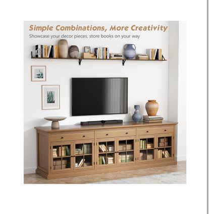 Forbena 48 Inch Floating Shelves for Wall Long Set of 3. Large Wooden Wall Bookshelf for Bedroom Books, Rustic Wood Hanging Bookshelves for Living Room Laundry Closet Kitchen Storage (Dark Brown) (New in Box)