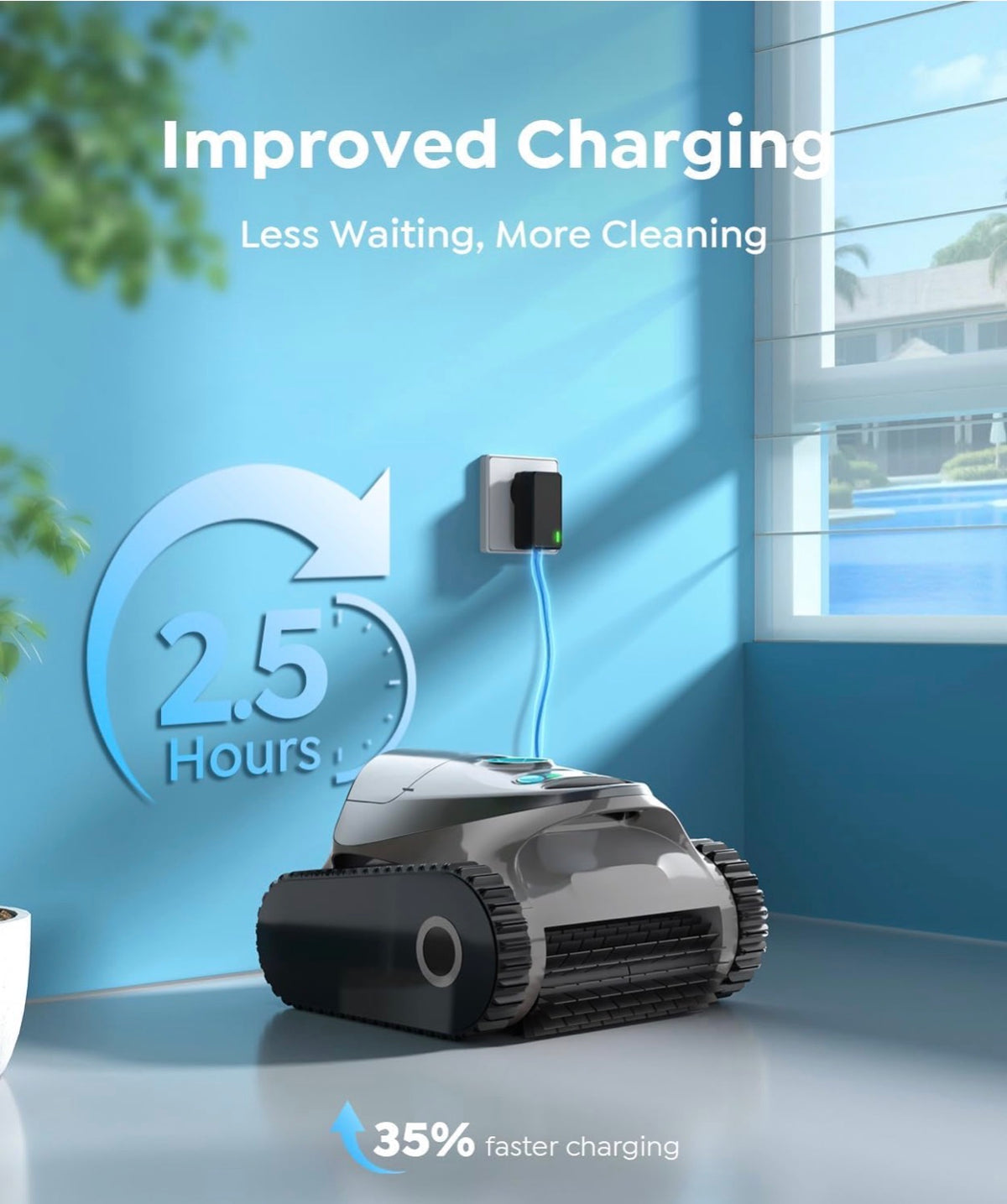 Talosbo C1 Cordless Robotic Pool Vacuum Cleaner (Deep Gray) (New in Box)