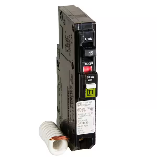 QO 15 Amp Single-Pole Combination Arc Fault Circuit Breaker