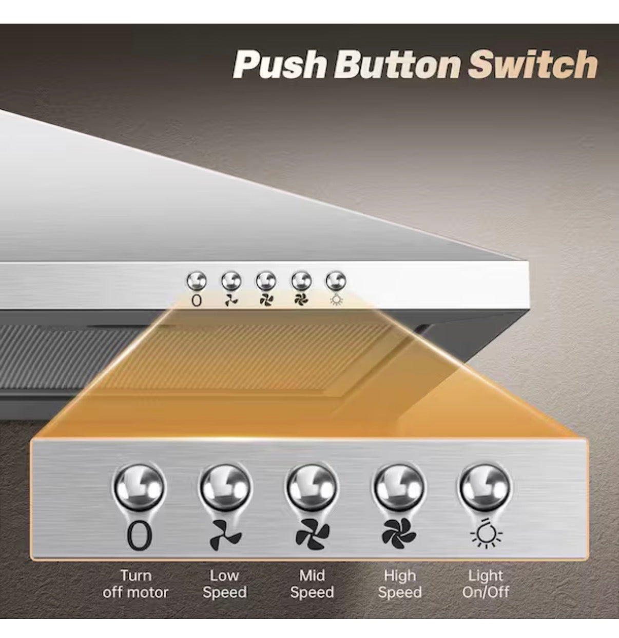 SNDOAS 36 Inch Wall Mount Range Hood Ducted/Ductless Convertible Downdraft System (Stainless Steel)
