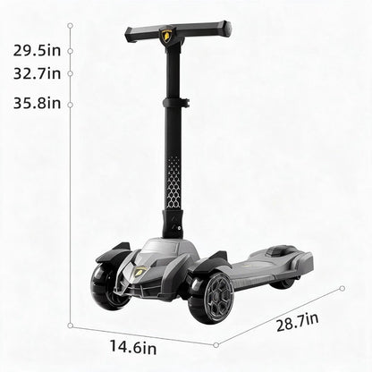 Kids Scooter, Easy Folding Scooter for Kids Ages 5+, Teens 5-18 Years Old Big Kids Scooter, Thick Aluminum Alloy Pole and Handlebar, Widened Thick Wheels, Height Adjustable (Gray) (New in Box: Box Has some Damage, but Scooter is in Good Shape)