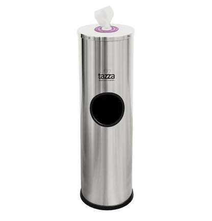Tazza Budget Gym Equipment Wipe Dispenser - with Lift-off Access, Compact Wipes Holder & Built in Trash Can