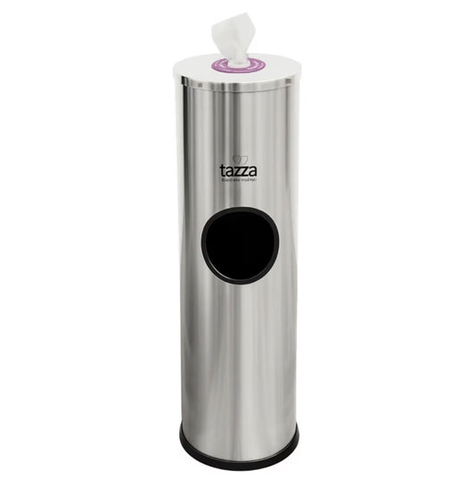 Tazza Budget Gym Equipment Wipe Dispenser - with Lift-off Access, Compact Wipes Holder & Built in Trash Can