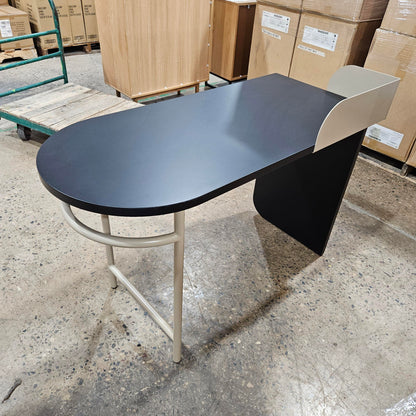 Modern Black Desk with Metal Base