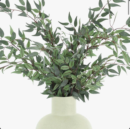 33 Inch Faux Ruscus Plant in Ceramic Decorative Vase (New in Box)