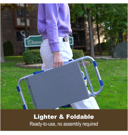 Foldable Kneeler Seat Heavy Duty (Detachable Cloud Kneeler Pad) Garden Stool 2 Large Tool Bags Portable Bench for Indoor/Outdoor (Brown) (New in Box)