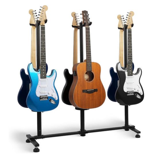 6 Adjustable Guitar Stand Holder-Heavy Duty Floor Stand for Acoustic, Electric, Brass, Banjos-Folding Multi-Holder FH-S6 (Black) (New in Box)