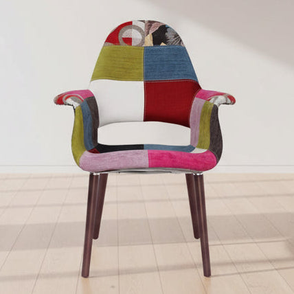 2xhome Organic Upholstered Mid-Century Modern Dining Arm Chair