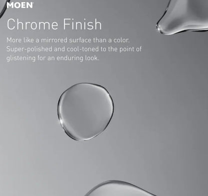 Moen Lindor Chrome 1 Handle Single Function 6 Inch Square Bathtub and Shower Faucet with Valve
