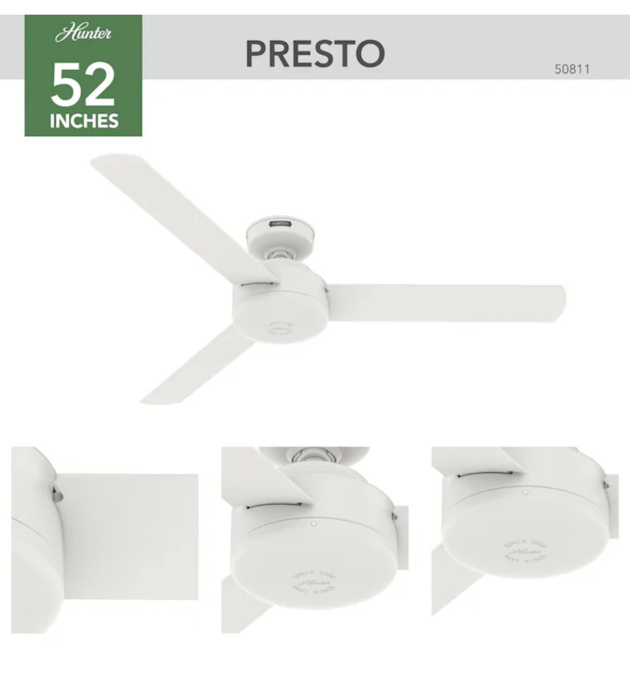 Hunter Presto SureSpeed 52-Inch Ceiling Fan