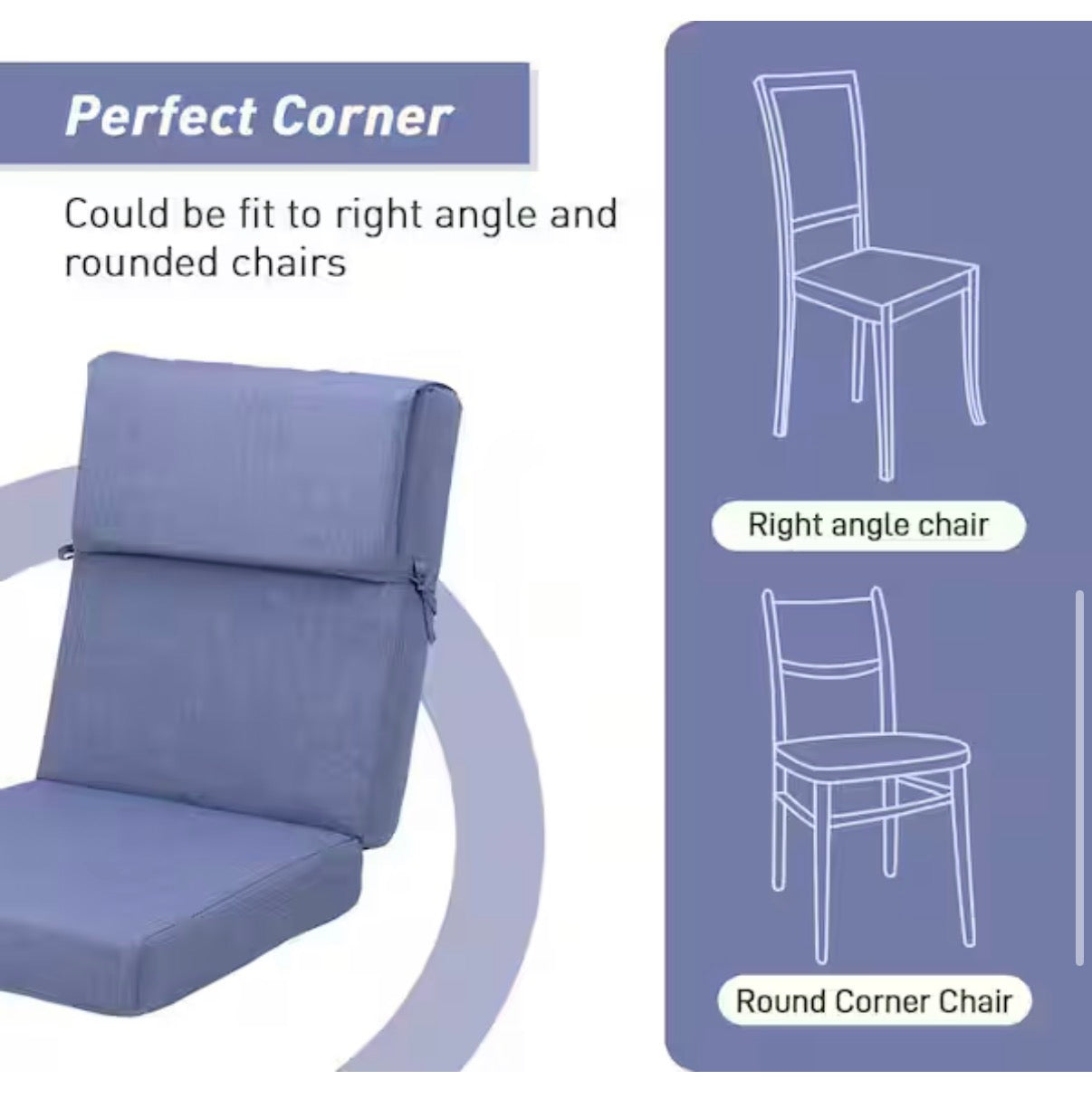 21.6 Inch X 24.2 Inch Outdoor High Back Chair Cushion with Adjustable Buckles and Ties In Dark Blue (4 Pack)