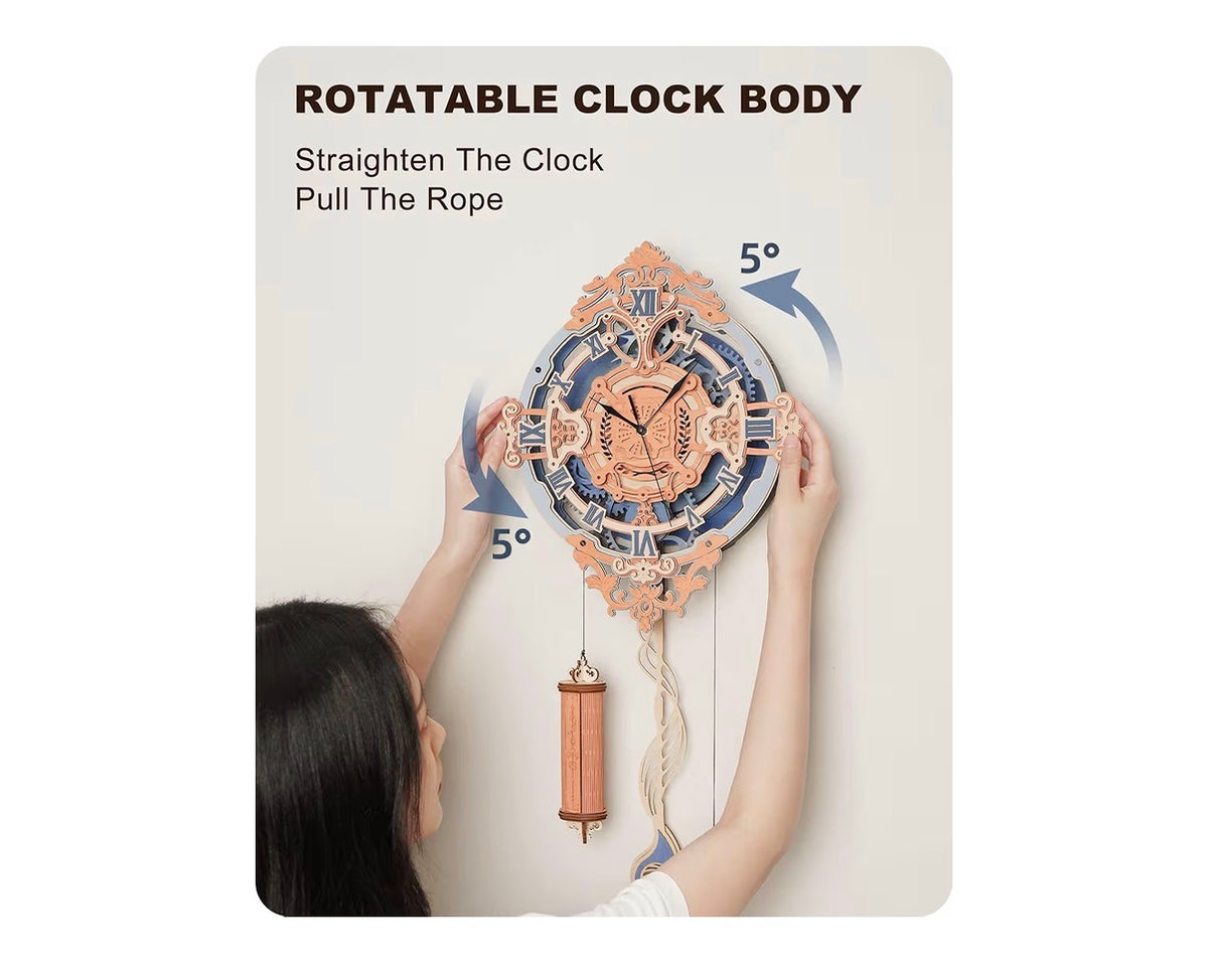 3D Wooden Puzzle Wall Quartz Clock Kit
