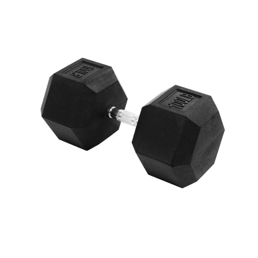 Signature Fitness Hex Single Dumbbell Strength Workout Equipment, 100 lb