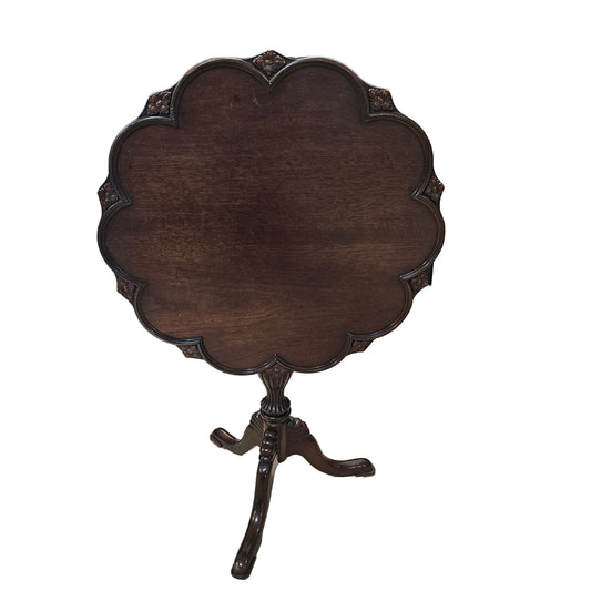 Mahogany Pie Crust Tilt Top Table