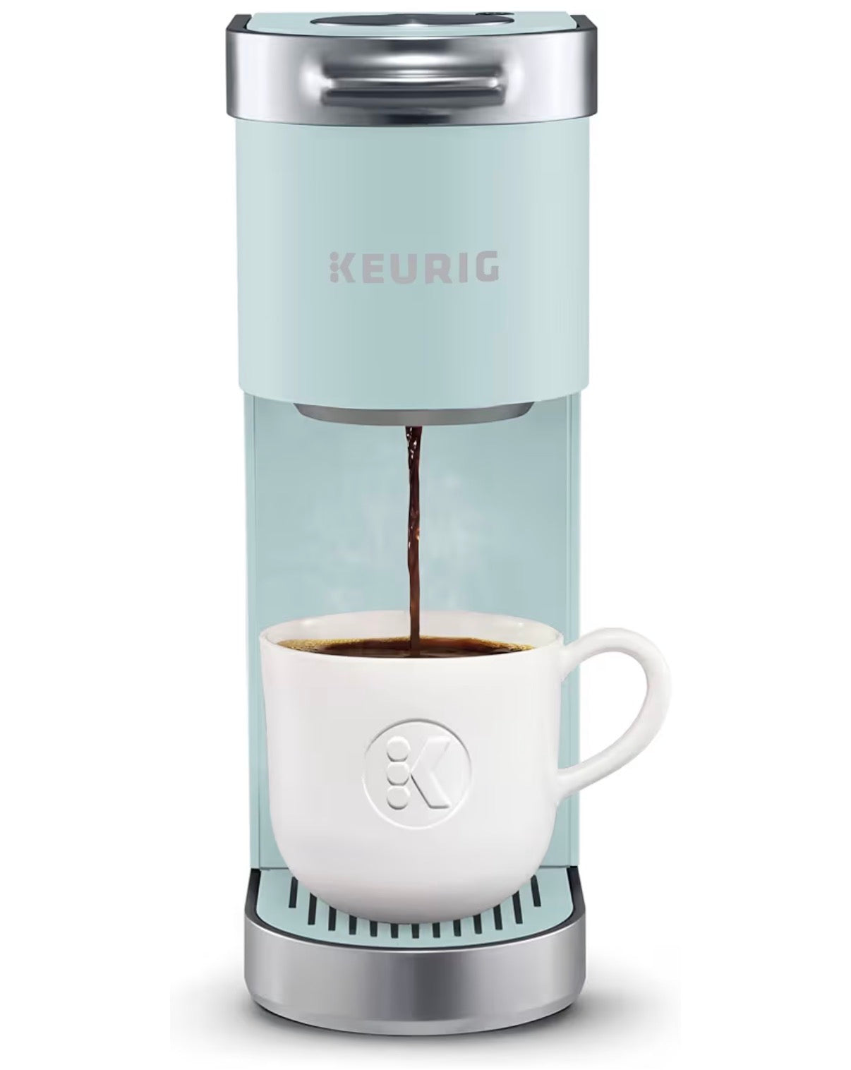 Keurig K-Mini Plus Single Serve K-Cup Pod Coffee Maker, with 6 to 12 oz Brew Size, Stores Up to 9 K-Cup Pods, Travel Mug Friendly (Misty Green) (New in Box)