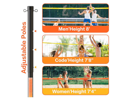 Plyogo Volleyball Net for Backyard, Professional Portable Outdoor Heavy Duty Volleyball Net Set