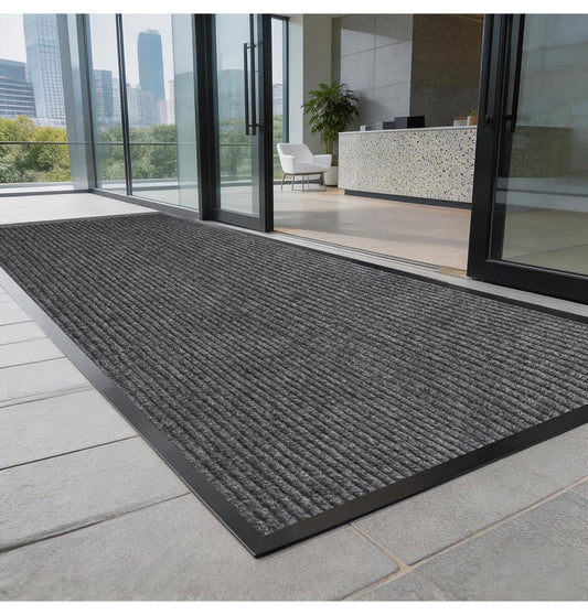 Storystore 3 Ft. X 10 Ft. Front Door Mat Heavy Duty Commercial Mat for Indoor/Outdoor Entryways, Non Slip Rubber Backing Low Profile for Entrance Home, Office, Patio & Garage (Gray) (New in Package)