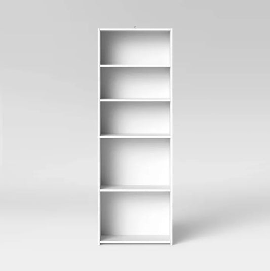 Dorm 5 Shelf Bookcase White