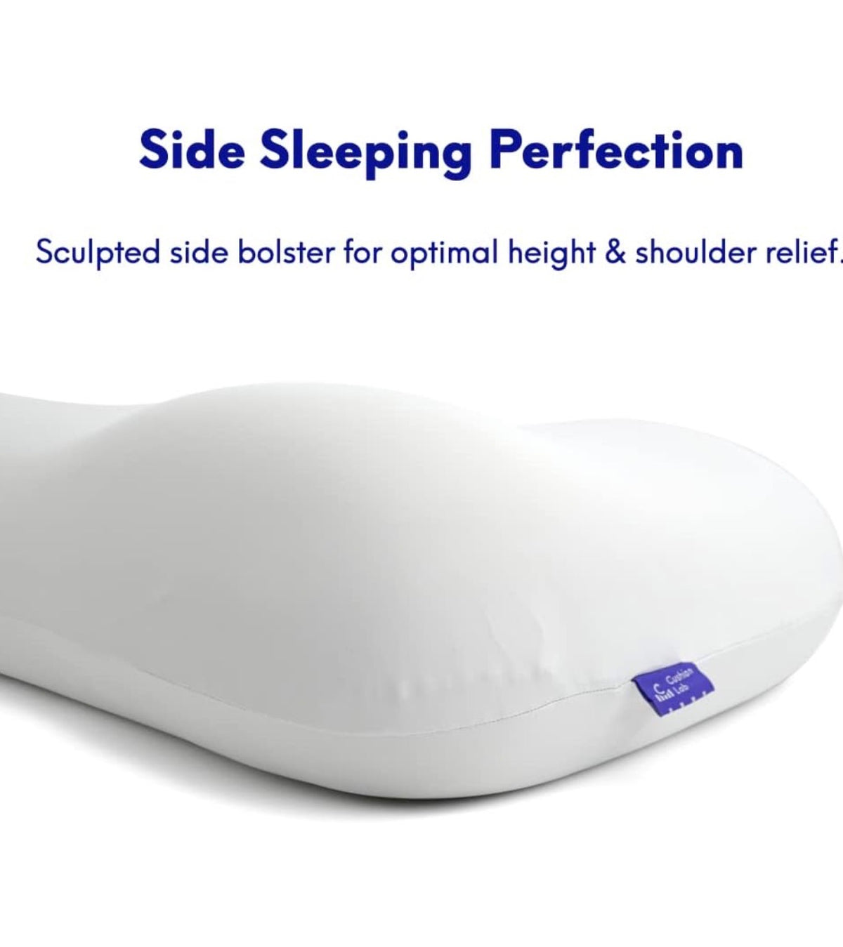 C Cushion Lab Deep Sleep Pillow Patented Ergonomic Contour Design for Slide & Back Sleeper, Orthopedic Cervical Shape Gently Cradles Head & Provides Neck Support & Shoulder Pain Relief (Light Gray) (New in Box)