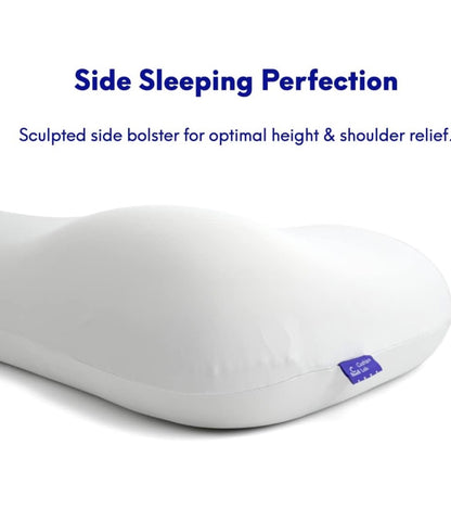 C Cushion Lab Deep Sleep Pillow Patented Ergonomic Contour Design for Slide & Back Sleeper, Orthopedic Cervical Shape Gently Cradles Head & Provides Neck Support & Shoulder Pain Relief (Light Gray) (New in Box)