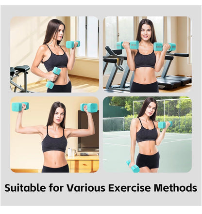 20 lbs Adjustable Dumbbell Set 4 in 1 Free Weights Dumbbells Set for 4 lbs, 6 lbs, 8 lbs, and 10 lbs with Metal Non-Slip Handle, Quick Change, Home Gym Strength Training Equipment for Men/Women (New in Box) (Blue)