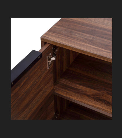 Flash Furniture 60 Inch Buffet Cabinet with 4 Soft Close Doors and Adjustable Shelves (Dark Walnut) (New in Box)