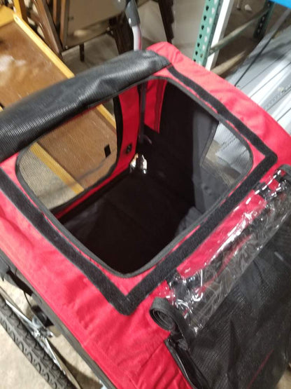 Best Choice Products 2-in-1 Dog Bike Trailer, Pet Stroller Bicycle Carrier with Hitch, Brakes, Visibility Flag, Reflector (In Good Used Condition)