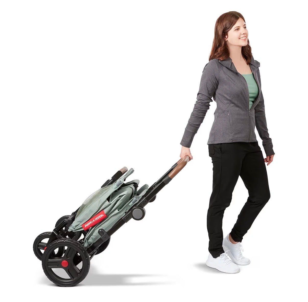 Radio Flyer Atlas Stroll 'N Wagon, for Ages 1+ 3-in-1 Push or Pull Versatility, One Hand Fold, UV Canopy, 5-Point Harnesses, Rubber Wheels, Storage Capabilities (Sage Green) (New in Box)