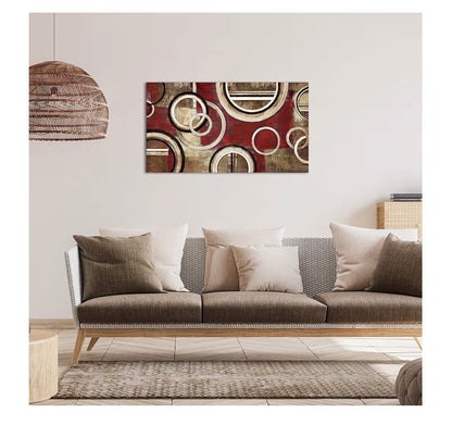 Saypeacher Burgundy Wall Art Red and Tan Pictures Large Abstract Wall Art for Living Room 20 X 36 Inches