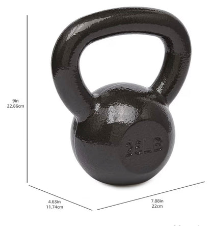 Amazon Basics Cast Iron Kettlebell for Strength Training, Textured Wide Handle (Black) (New)
