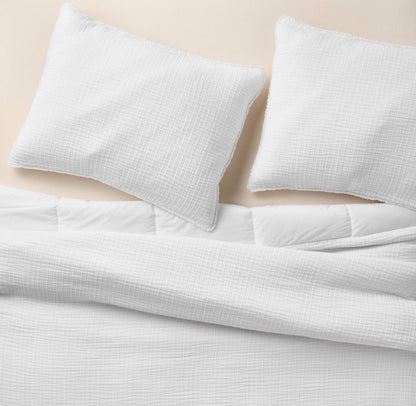 Full/Queen Textured Chambray Comforter & Sham Set