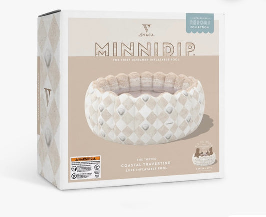 Minnidip Adult Kiddie Pool - The tuffed coastal travertine luxe inflatable pool