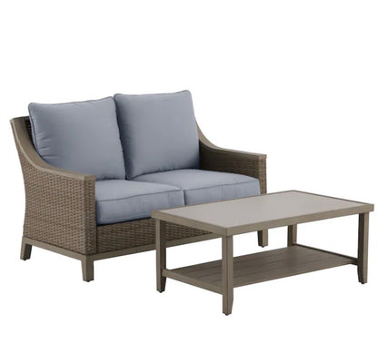 Allen + Roth Wicker Loveseat Patio Set