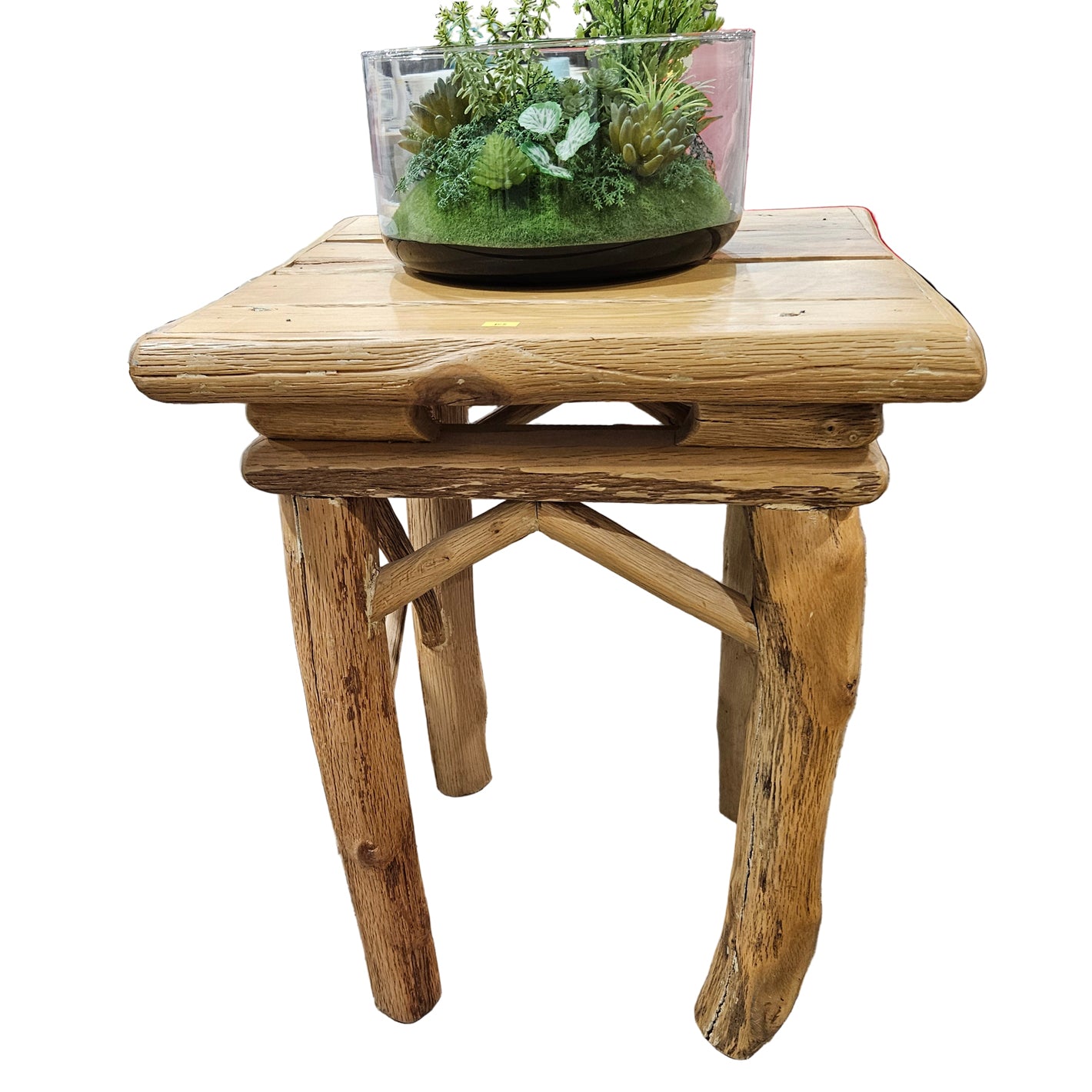 Rustic Log Side Table