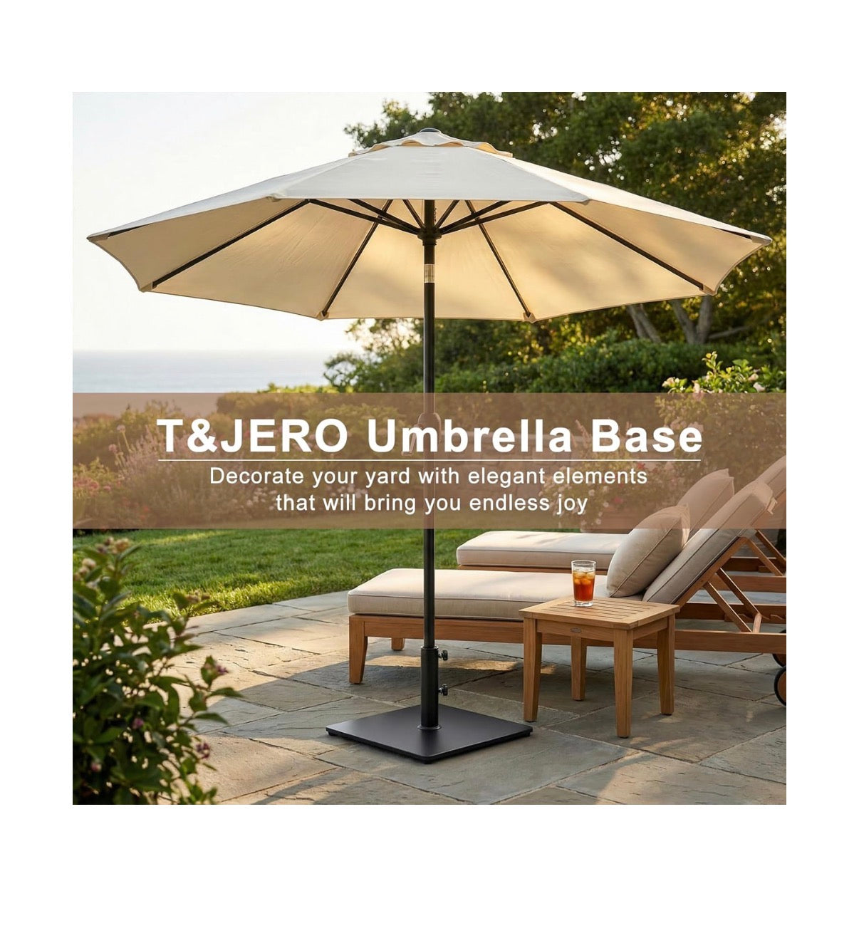 38 lb Heavy Duty Square Steel Plate Patio Market Table Umbrella Base Stand Weight for Outdoors (Black) (New in Box)