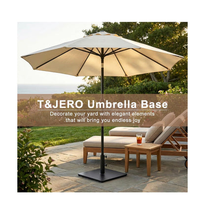 38 lb Heavy Duty Square Steel Plate Patio Market Table Umbrella Base Stand Weight for Outdoors (Black) (New in Box)