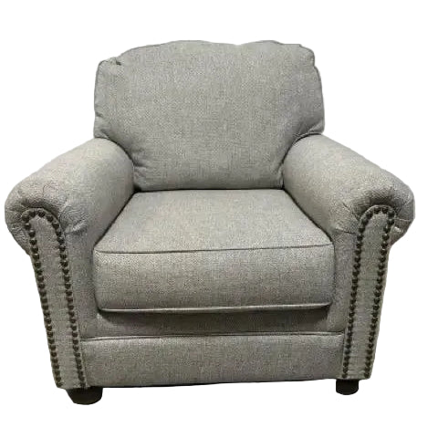 Ashley Grey Chevron Pattern Armchair