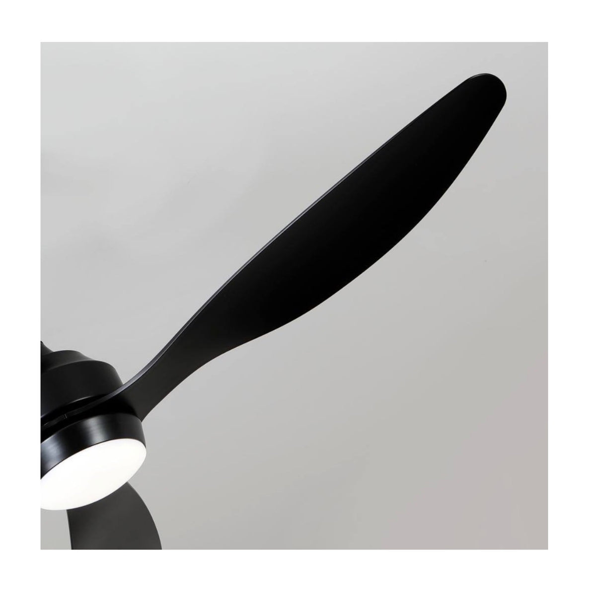52 Inch Matte Black/Black Downrod Mount Modern 6 Speed Reversible Ceiling Fan w/ LED Light Remote Control, Downrod, Timer (New in Box)