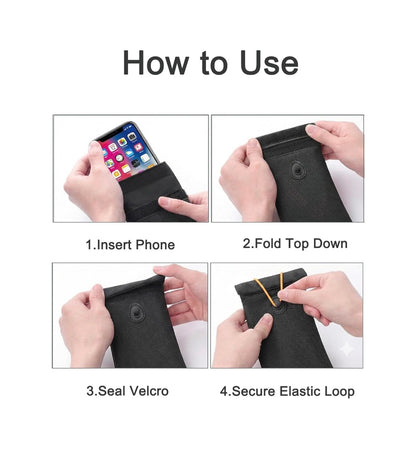 Faraday Bags for Phones 2 Pack Go Dark Bags for Cell Phones, Signal Blocking Pouch, RFID blocking Case for Privacy protection (Black) (New in Package)