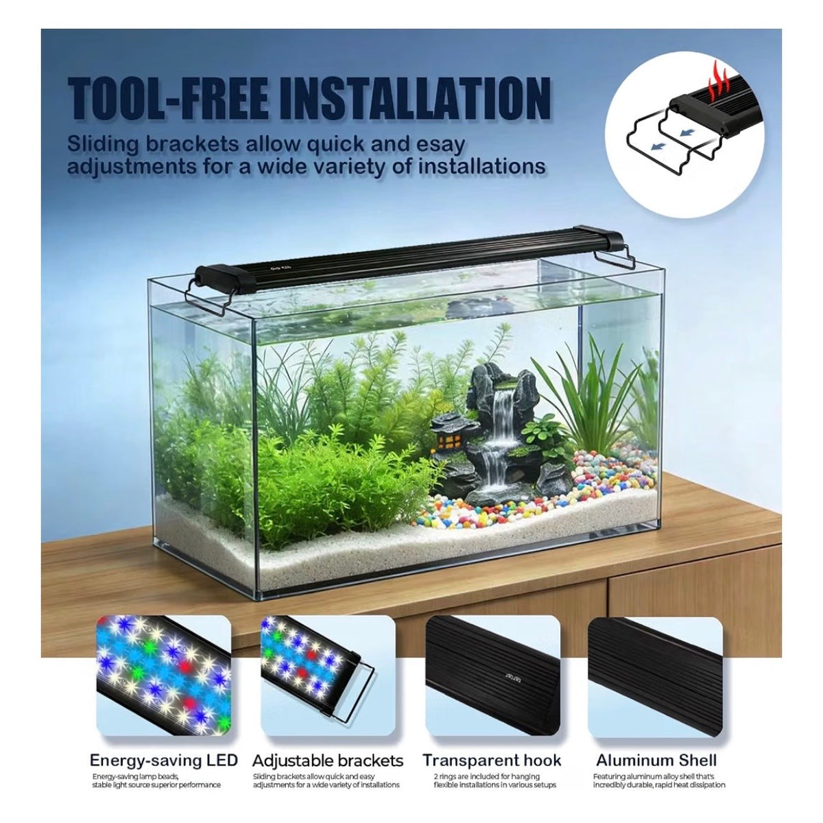 Smart LED Aquarium Light for Freshwater Tanks App Control DIY Spectrum, Auto Timer & Sunrise/Sunset simulation 30-36 Inch (New in Box)