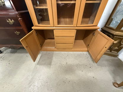 Bookcase with Glass Doors with Drawers and Cabinet Doors