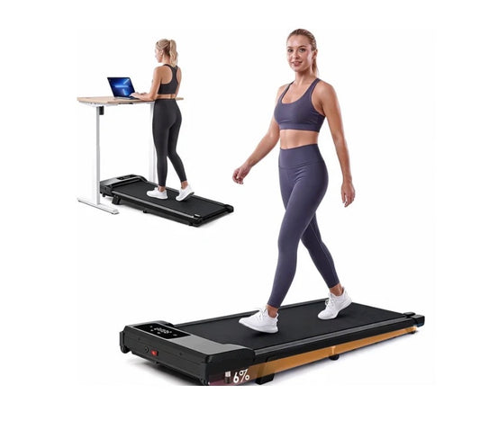 Walking Pad Treadmill for Home, 3.0HP Under Desk Treadmill with 6 Percent Incline, Mini Portable Walking, Running Machine Slim Compact Motorized Electric Treadmill with 300lbs Capacity (Black) (New in Box)