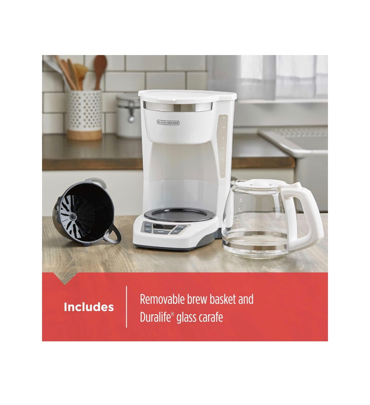Black & Decker 12 Cup Programmable Coffeemaker (White/Stainless Steel) (New in Box)