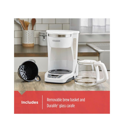 Black & Decker 12 Cup Programmable Coffeemaker (White/Stainless Steel) (New in Box)