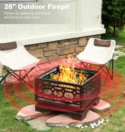 Outdoor Fire Pit - 26 inch wood burning firepit