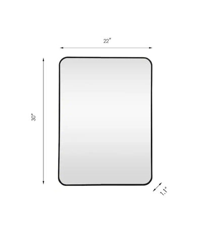 Home Accent 22 Inch Width X 30 inch Height Rectangle Black Framed Wall Mirror (New in Box)